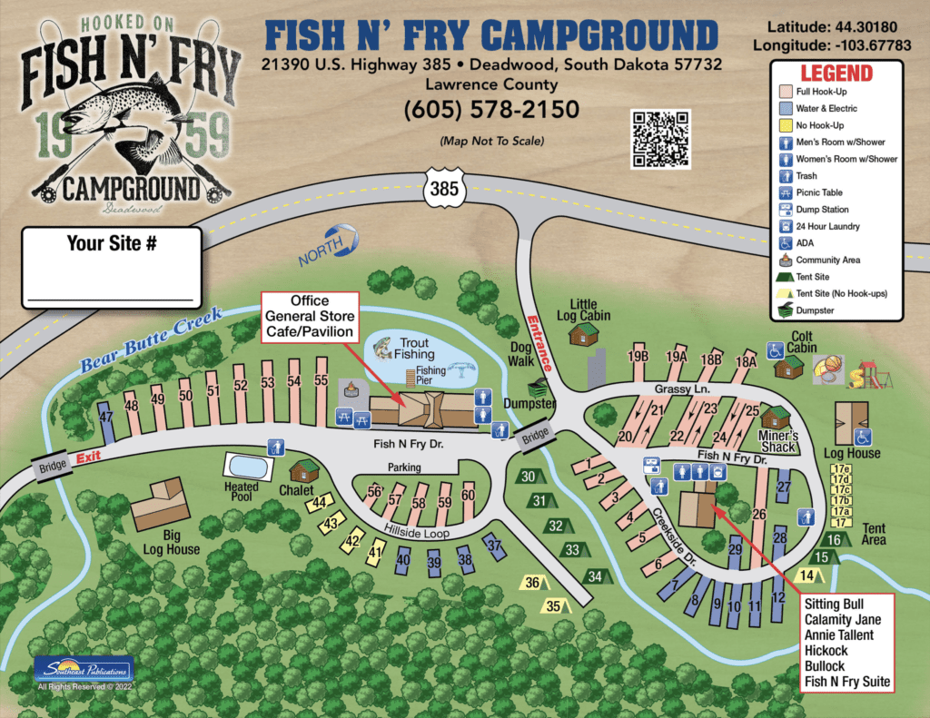 Fish N Fry Campground Map in Deadwood, SD